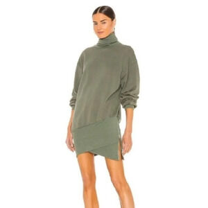 Young Fabulous & Broke Olive Green Turtle Neck Asymmetric Sweater Dress Small